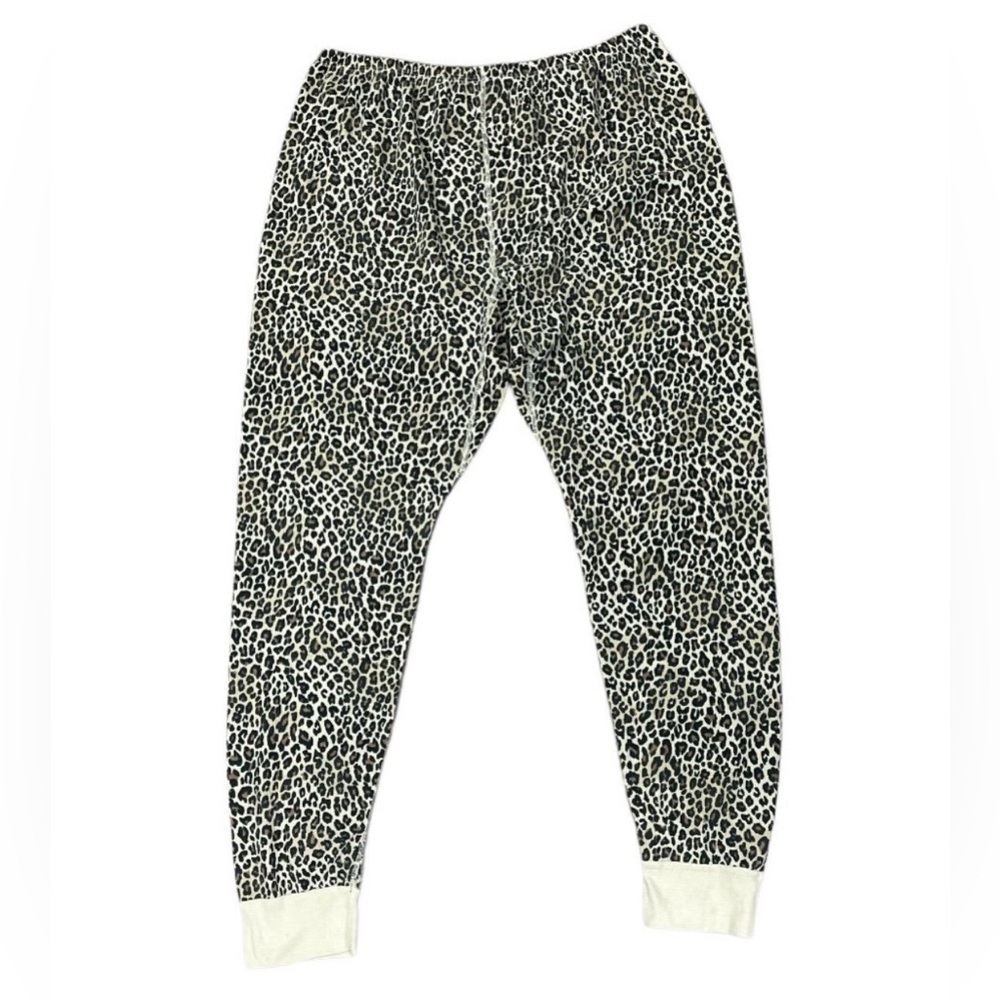 Fruit of the Loom XL Leopard Print Waffle Knit Jogger Pajama Pants